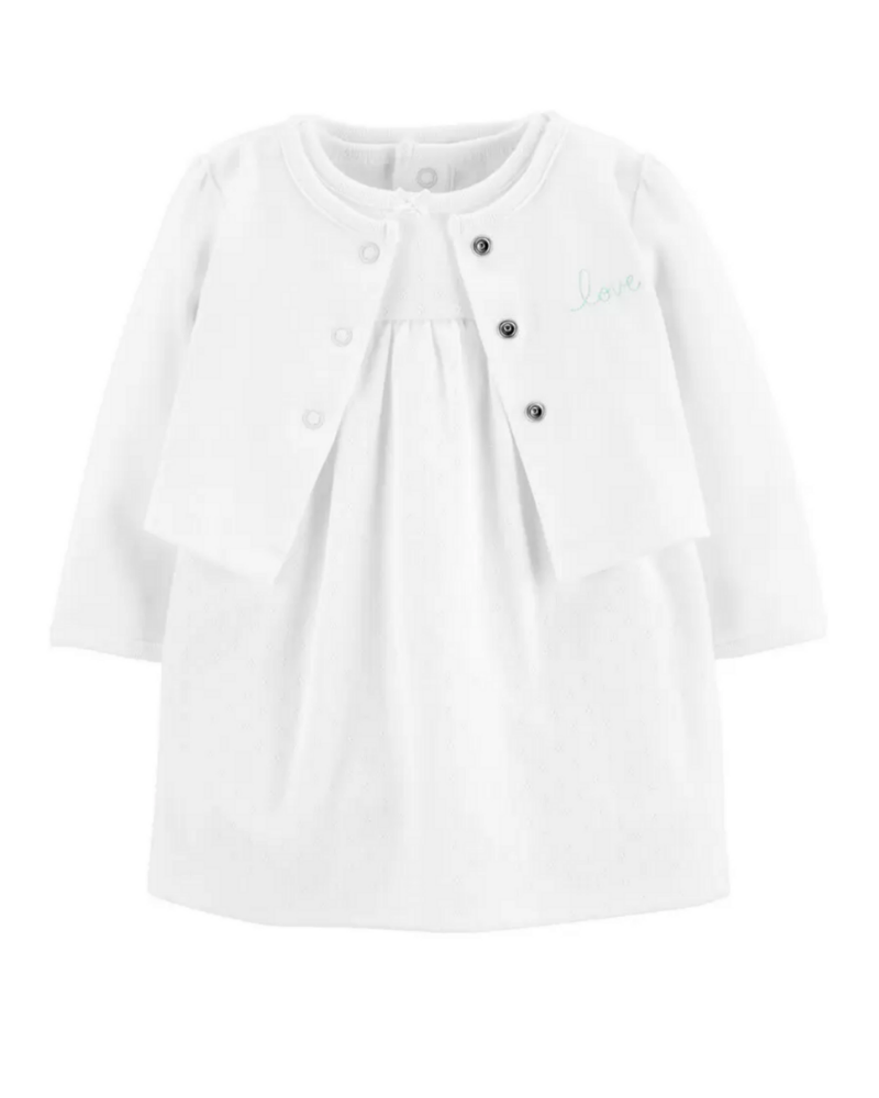 36 Vestido blanco + cárdigan | Carter's - Imagen 1